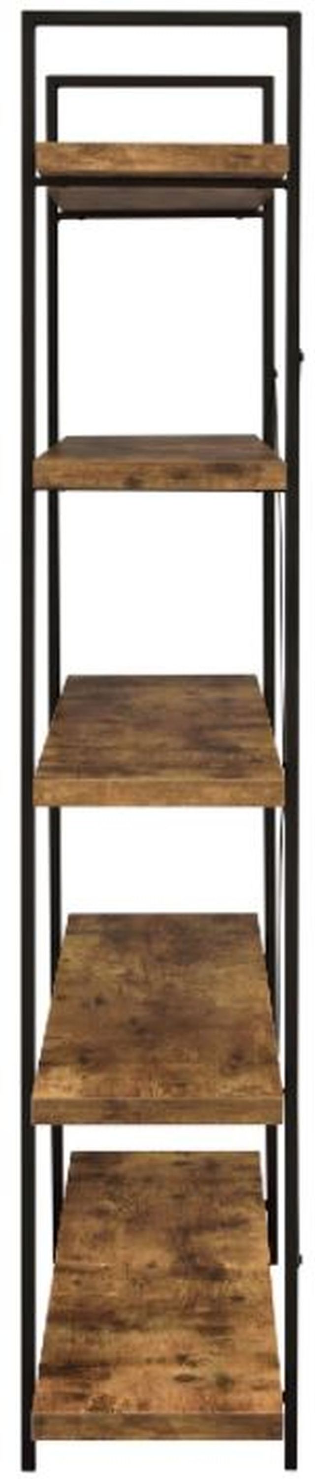 Coaster® Cole Antique Nutmeg/Black 5-Shelf Bookcase-2