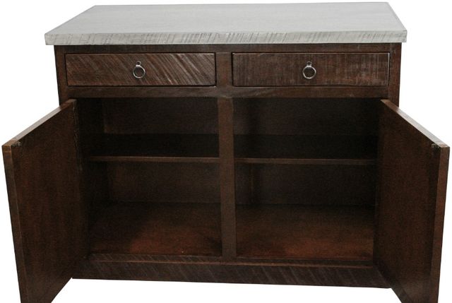 American Heartland Manufacturing Rustic Two Tone Cherry/White Kitchen Island with Flip-up Top-1