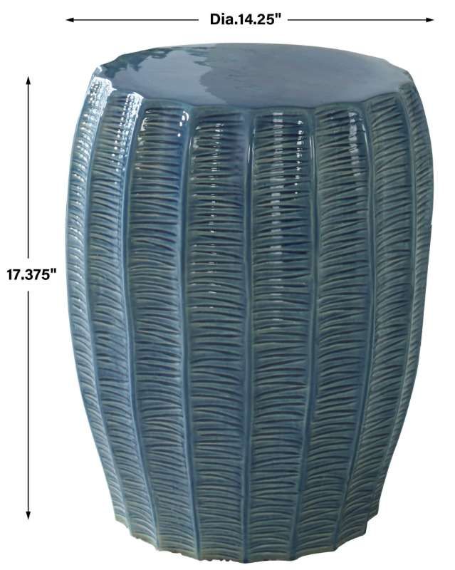 Uttermost® Harbor Aque Blue Ceramic Outdoor Garden Stool-2