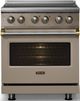 Viking® 5 Series 30" Nantucket Pro Style Induction Range with Brushed Brass Trim-4