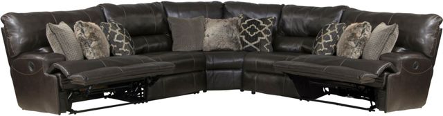 Catnapper® Como 5-Piece Chocolate Curved Manual Reclining Sectional-1