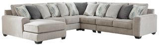 Benchcraft® Ardsley 5-Piece Pewter U-Shape Sectional and Chaise