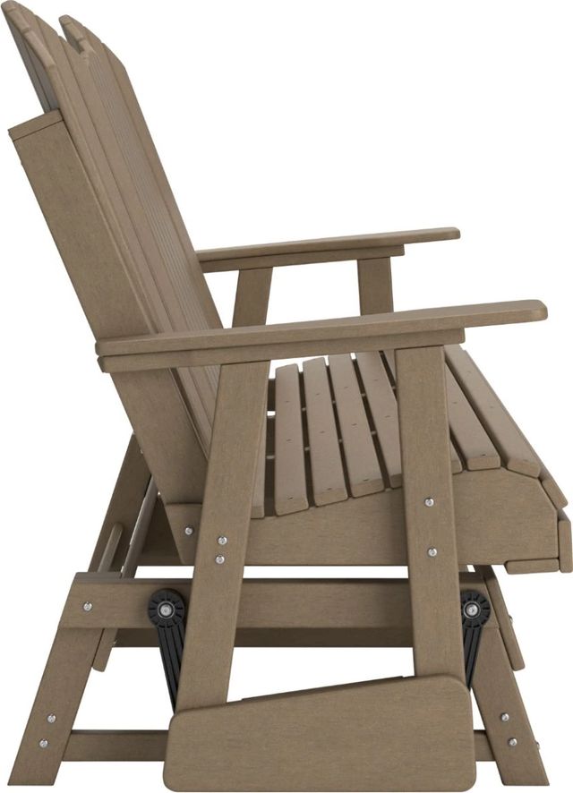Signature Design by Ashley® Hyland Wave Driftwood Plastic Outdoor Glider Loveseat-2