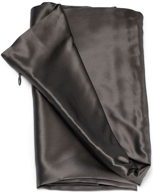 Hush Charcoal Silk Pillowcase-1