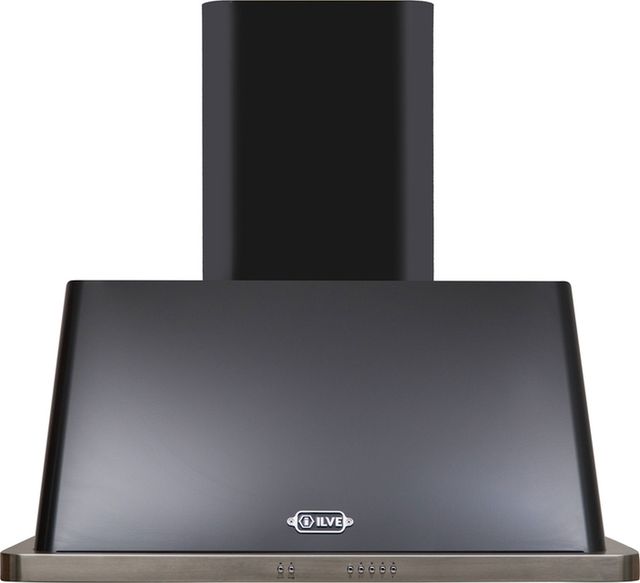 Ilve® Majestic II Series 36" Gloss Black Wall Mount Convertible Hood-0