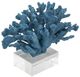 A & B Home Blue Expansive Faux Coral Accent with Glass Base Decorative Object-0