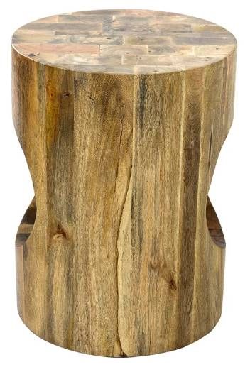 YHD Lati Natural Round Accent Table-2