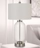 Cal® Lighting & Accessories Sycamore Brushed Steel/Clear Glass Table Lamp-1