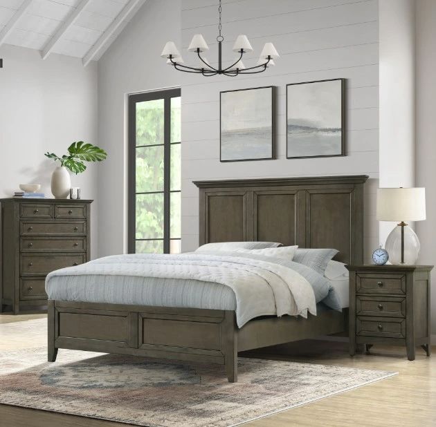 Intercon San Mateo Gray Queen Standard Panel Bed-1