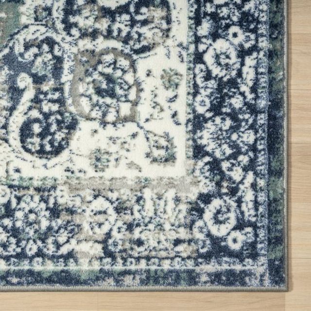 LR Home Antalya Beige/Teal 5'x8' Area Rug-2