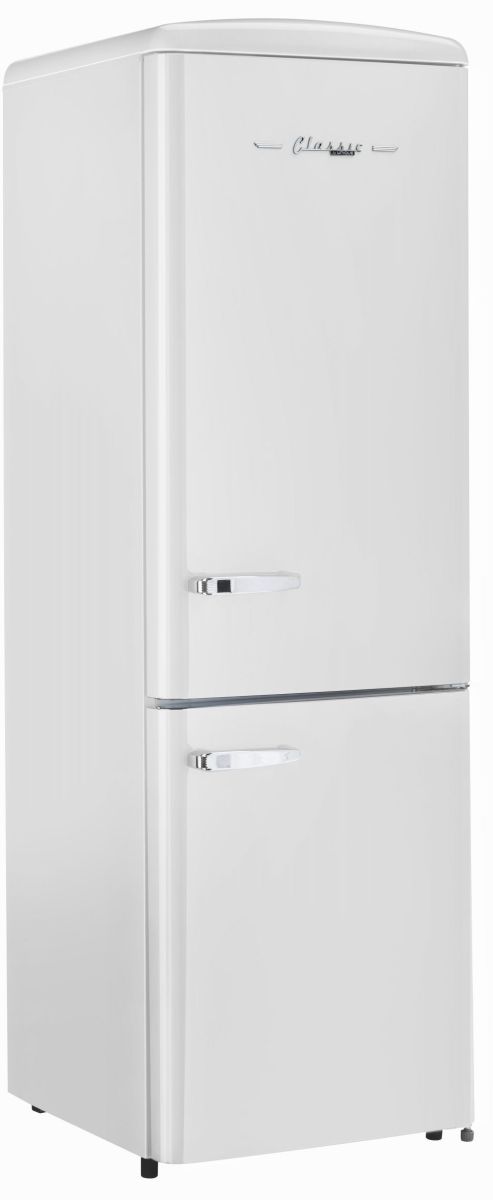 Unique® Appliances Classic Retro 12 Cu. Ft. Marshmallow White Counter Depth Bottom Freezer Refrigerator-1