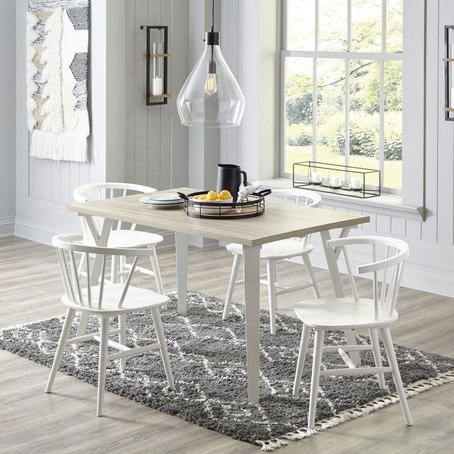 Signature Design by Ashley® Grannen 5-Piece Natural/White Dining Table Set-3