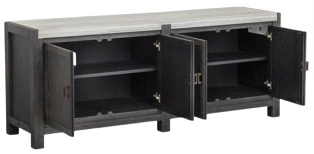 Magnussen Home® Plum Creek Ravenwood Black Console with Marble Top-3