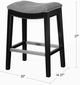 Olliix by Madison Park Grey Belfast Saddle Counter Stool-2