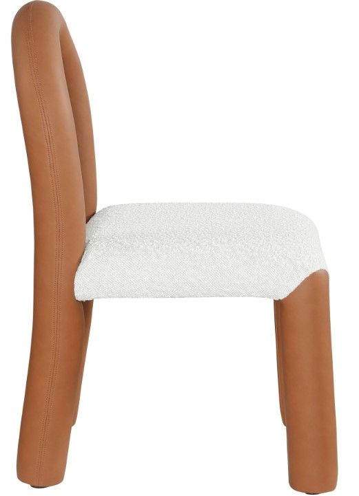 Meridian Furniture Amari Cognac/Cream Upholstered Dining Chair-2
