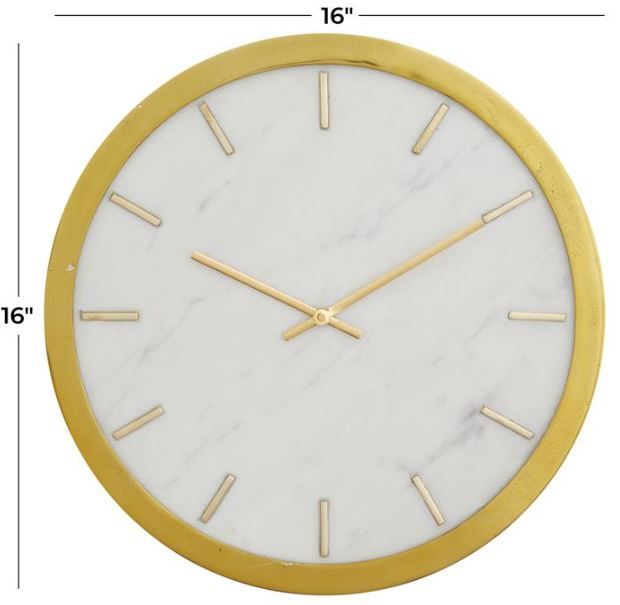 Deco Marche Gold/White Wall Clock-3