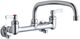 Elkay Chrome Foodservice 8" Centerset Wall Mount Faucet with 12" Arc Tube Spout and 2" Lever Handles-0