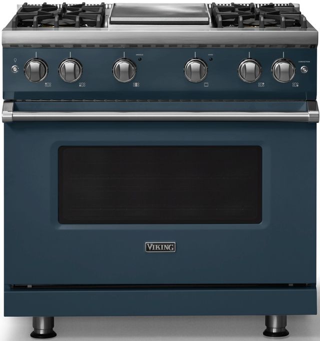 Viking® 5 Series 36" Squall Pro Style Gas (NG) Range with Polished Chrome Trim-0