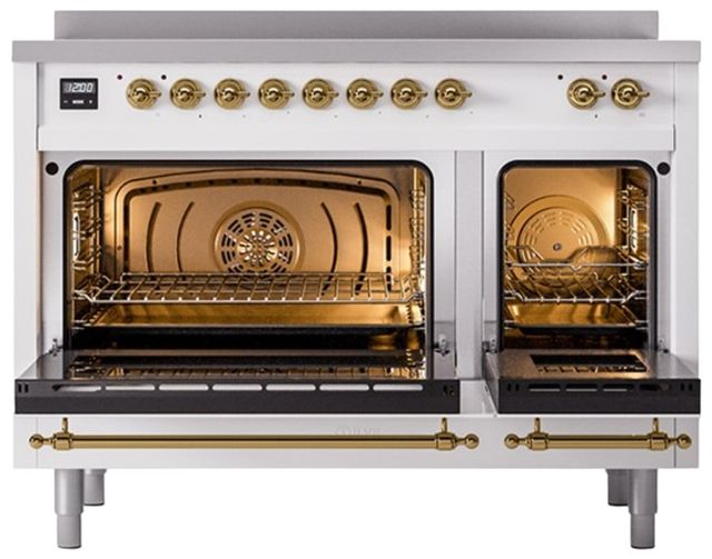 Ilve® Nostalgie II Series 48" White Pro Style Induction Range-1