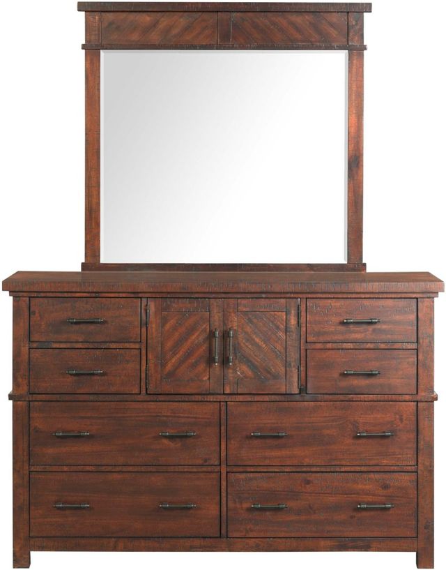 Elements International Jax Cherry Dresser and Mirror-1
