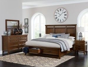 Mazin Furniture Frazier Park Brown Cherry Queen Bed-3