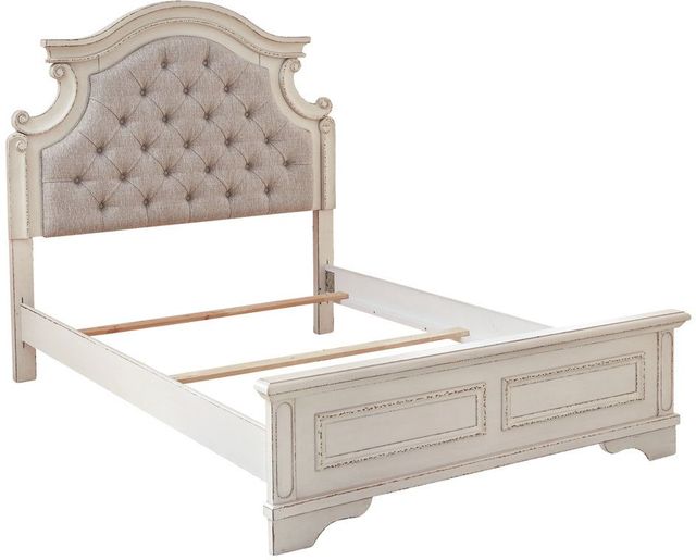 Signature Design by Ashley® Realyn Chipped White Youth Full Upholstered Panel Bed-1