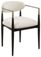 Uttermost® Moxie Matte Black/Off-White Dining Arm Chair with Brushed Brass Accent-0