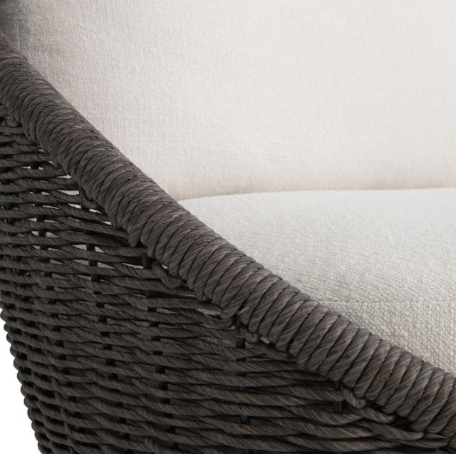Bernhardt Santa Monica Bernhardt Exteriors Pebble/White Fabric/Woven Outdoor Swivel Chair-4