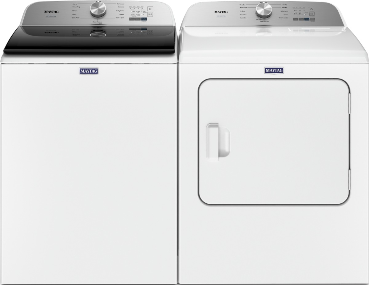 Maytag Top Load Pair (Pet Pro) (YMED6500MW-MVW6500MW) - White Maytag Top Load Pair (Pet Pro) (YMED6500MW-MVW6500MW) - White