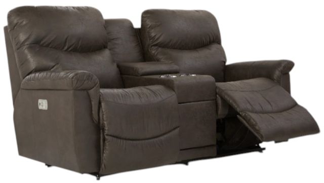 La-Z-Boy® James Steel Power Reclining Loveseat with Headrest and Console-0