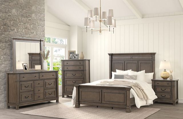 Furniture of America® Huddersfield 4-Piece Dark Walnut Queen Bedroom Set-0