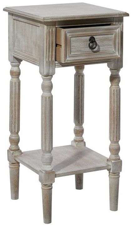 Deco Marche Washed White Side Table-1