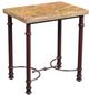Horizon Home® Terraza Travertine Top Side Table with Metal Base -0