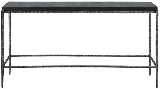 Uttermost® Crescendo Black Console Table with Dark Silver Frame-3