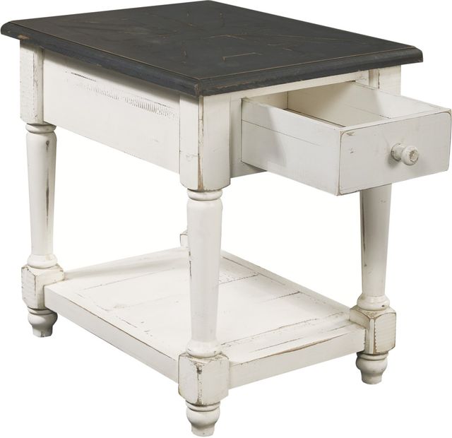 aspenhome® Hinsdale Greywood Chairside Table with Cottonwood Base-1