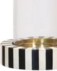 Stylecraft Striped Hurricane Black/White Large Candle Holder-1