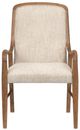 Magnussen Home® Woodward Beige/Dark Clove Brown Dining Arm Chair with Upholstered Seat and Back-1