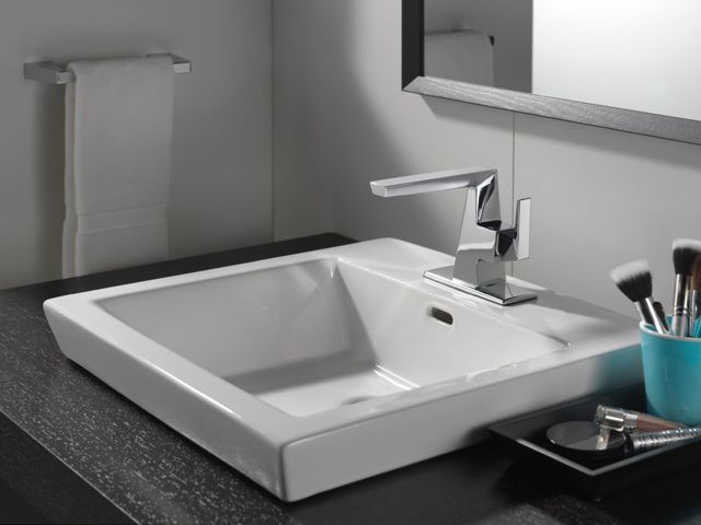 Delta Trillian™ Lumicoat® Chrome Single Handle Bathroom Faucet with Drain-2