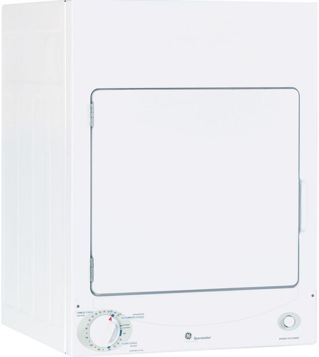 GE® Spacemaker® 3.6 Cu. Ft. White Electric Dryer-0