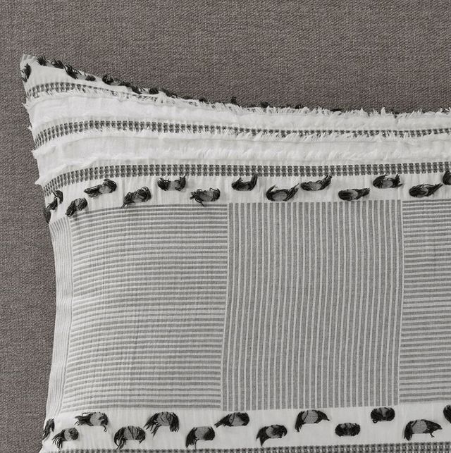 Olliix by INK+IVY Lennon Charcoal Full/Queen Cotton Jacquard Comforter Set-3
