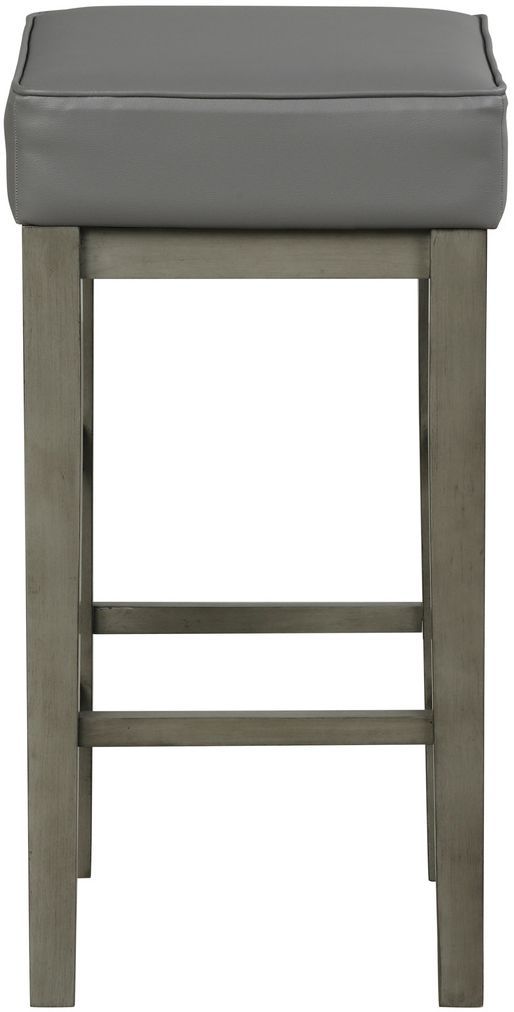 Mazin Furniture Pittsville Antique Gray Bar Stool-1