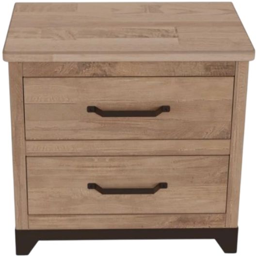 International Furniture Direct Natural Parota Brown Nightstand-2