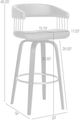 Armen Living Topanga Black/Gray Swivel Bar Stool-2