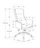 Monarch Specialties Inc. Black Leather-Look High Back Executive Office Chair with Tilt Function-3