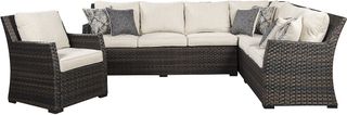 Signature Design by Ashley® Easy Isle 3-Piece Dark Brown Sectional with Cushions