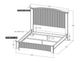 International Furniture Direct Ridge Light Gray-Ivory King Platform Bed Footboard with Rails-2