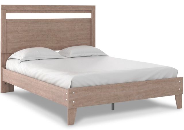 Signature Design by Ashley® Flannia 5-Piece Gray Queen Platform Bed Set-1