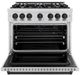 ZLINE Classic Autograph Edition 36" Satin Stainless Steel Pro Style Gas Range with Matte Black Accents-1