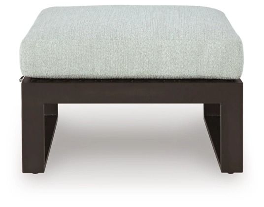 Signature Design by Ashley® Beachloft Black/Gray Aluminum Outdoor Ottoman with Cushion-2