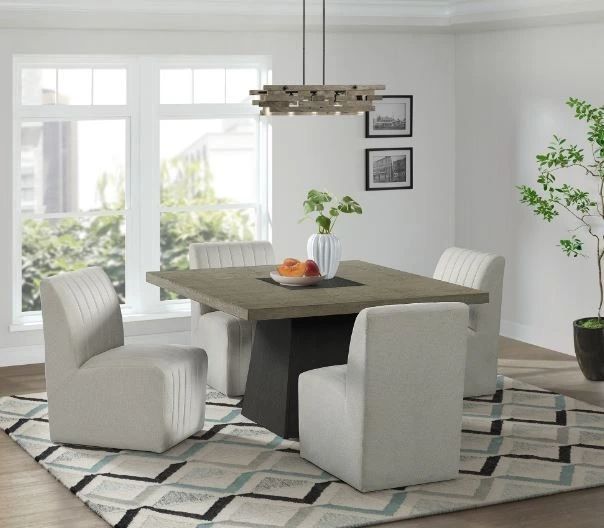 Elements International Jemma 5-Piece Beige/Gray Dining Table Set-1